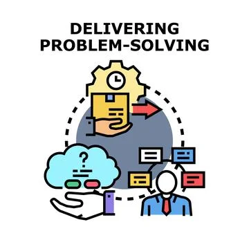Delivering problem solving solutions through business process Stock Illustration