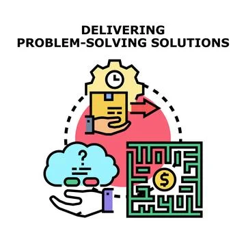 Delivering problem solving solutions vector concept Stock Illustration