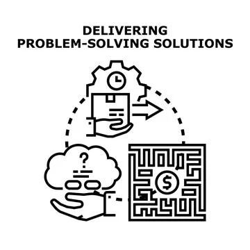 Delivering problem solving solutions vector concept Stock Illustration