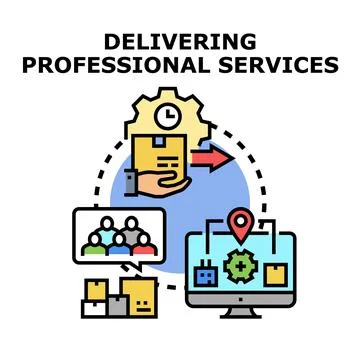 Delivering professional services process for business development 库存插图