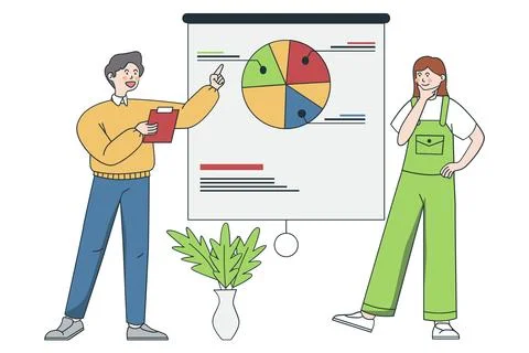 Delivering a Project Presentation or Pitch 스톡 일러스트
