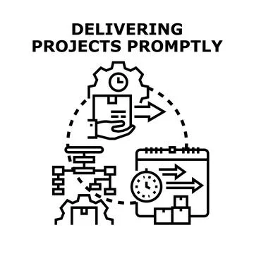 Delivering projects promptly concept with efficient time management Stock-Illustration
