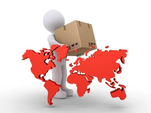 Delivering to the whole world Stock Illustration