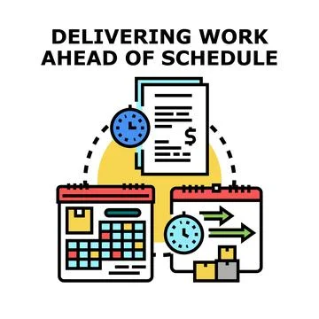 Delivering work ahead of schedule concept illustration Stock Illustration