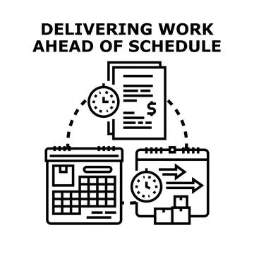 Delivering work ahead of schedule concept illustration Stock Illustration