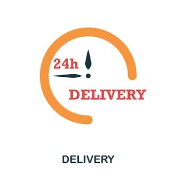 Delivery 24 icon. Mobile apps, printing and more usage. Simple element sing Stock Illustration