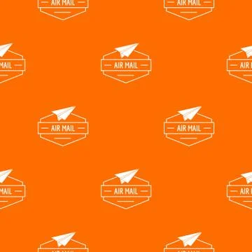 Delivery airplane pattern vector orange Illustrazione stock