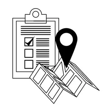 Delivery and logistics in black and white Illustrazione stock