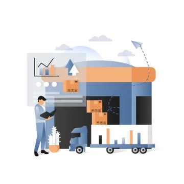Delivery and logistics services concept vector illustration Illustrazione stock