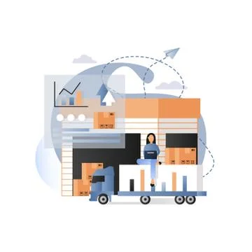 Delivery and logistics services concept vector illustration Illustrazione stock