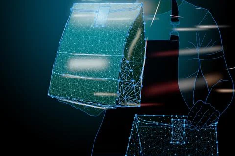 Delivery and logistics on a virtual touch screen interface. Information Stock Illustration