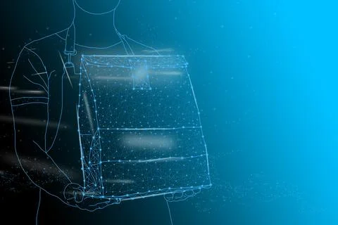 Delivery and logistics on a virtual touch screen interface. Information Stock Illustration