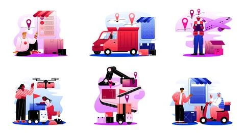 Delivery and storage Stock Illustration