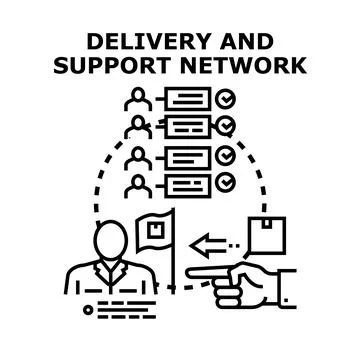 Delivery and support network for client logistics Stock Illustration