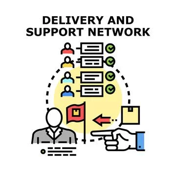 Delivery and support network for client logistics Stock Illustration
