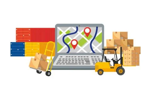 Delivery and transport elements イラスト素材