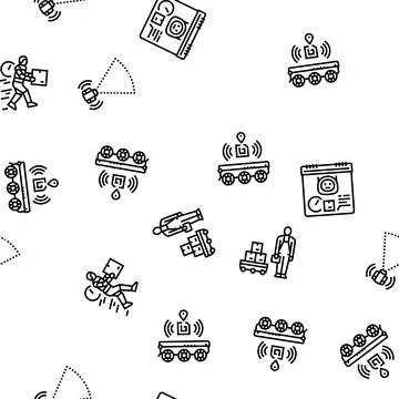 Delivery autonomous robot seamless pattern vector 스톡 일러스트