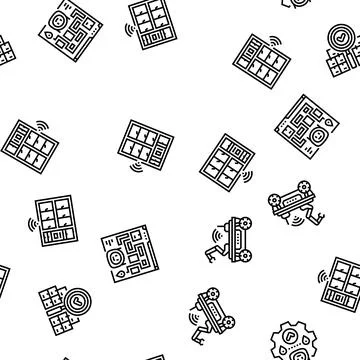 Delivery autonomous robot seamless pattern vector Stock Illustration