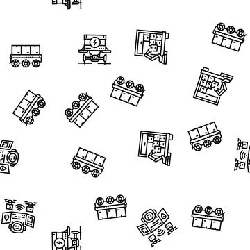 Delivery autonomous robot seamless pattern vector Illustrazione stock