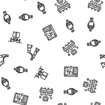 Delivery autonomous robot seamless pattern vector Stock Illustration