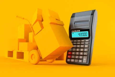 Delivery background with calculator Stock Illustration