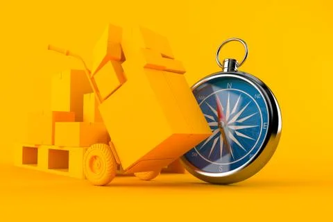 Delivery background with compass Stock Illustration