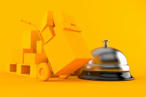 Delivery background with hotel bell Stock Illustration