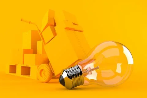 Delivery background with light bulb Stock Illustration