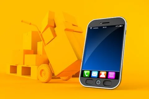 Delivery background with smart phone Stock Illustration