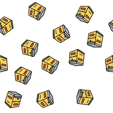 Delivery bag box vector seamless pattern Stock Illustration