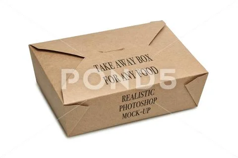 Delivery blank carton box for ready to eat food PSD Template