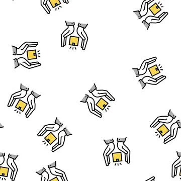 Delivery border protection vector seamless pattern Stock Illustration