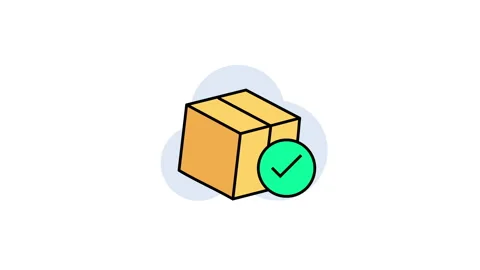 Delivery box and check mark icon animation. 4K motion animation. Stock Footage 299695763