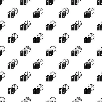 Delivery box and clock repeating seamless pattern Stock Illustration