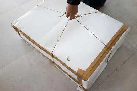 Delivery box arrived Stock Photos