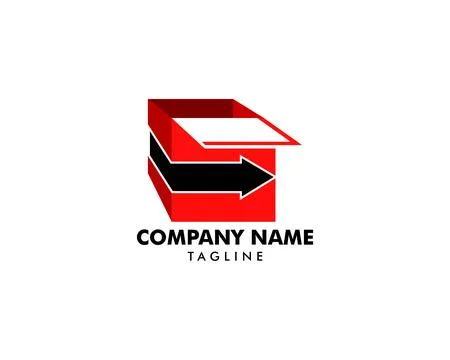 Delivery Box with Arrow Logo Stock Illustration