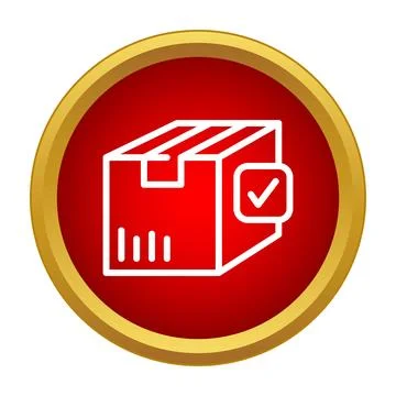 Delivery box with check mark showing successful order shipping Stock Illustration