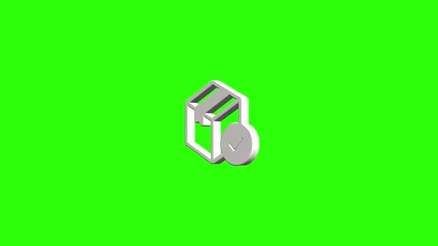 Delivery Box Checkmark Icon Green Screen Animation Stock Footage 346442250