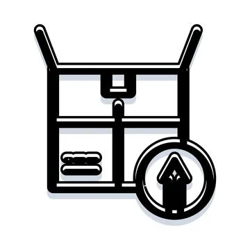 Delivery box export concept with upward arrow Stock Illustration