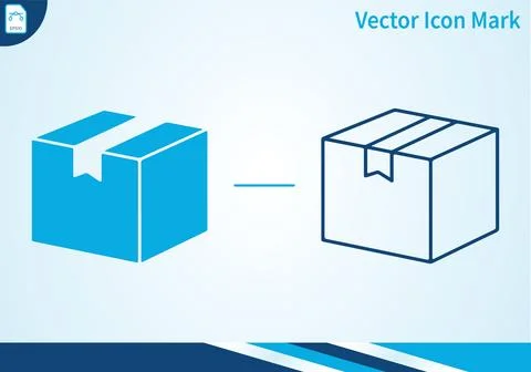 Delivery box flat and stroke icon for shipping and logistics. Stock Illustration
