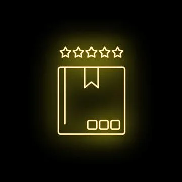 Delivery box getting five star rating review Stock Illustration