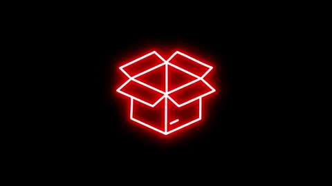 Delivery box glowing neon icon animation. 4K motion animation. Stock Footage 299712086