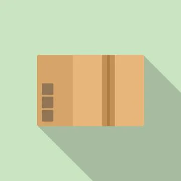 Delivery box icon flat vector. Cardboard package Stock Illustration