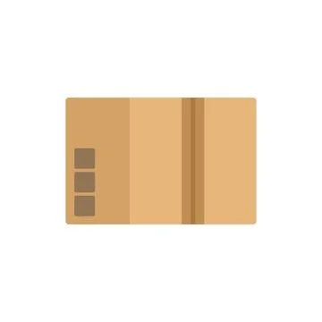 Delivery box icon flat vector. Cardboard package イラスト素材