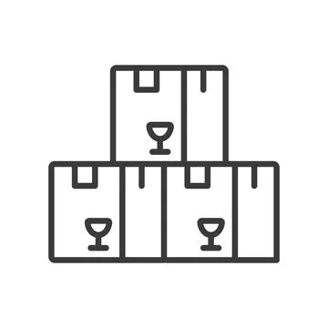 Delivery box, icon in line design. Delivery, box, package, shipping, parcel Illustrazione stock
