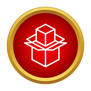 Delivery box inside open package concept icon Stock Illustration