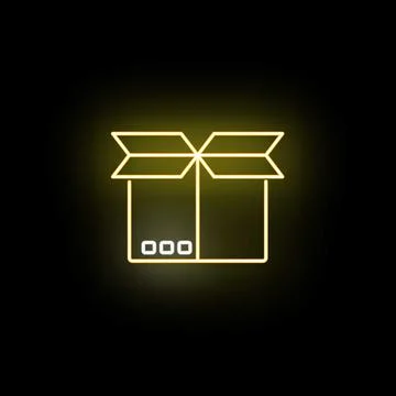 Delivery box line icon glowing neon style イラスト素材
