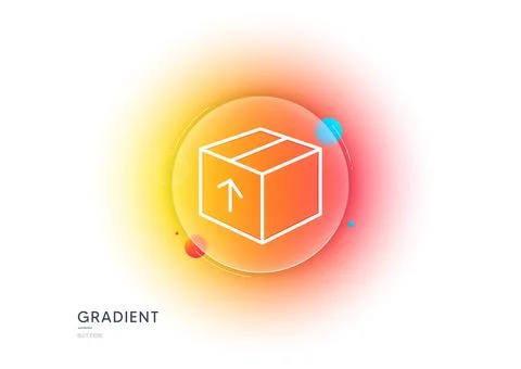 Delivery box line icon. Logistics package sign. Gradient blur button. Vector 스톡 일러스트