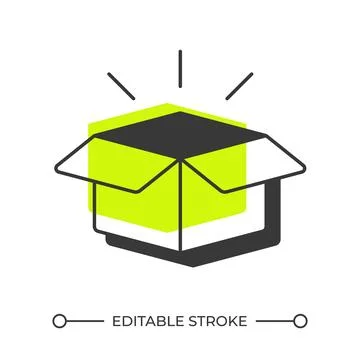 Delivery box offset shadow line icon イラスト素材