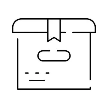 Delivery box outline icon with parcel details Stock Illustration
